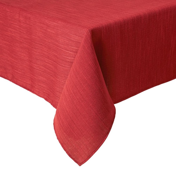 TOWN & COUNTRY LIVING Harper 102 in. W x 60 in. L Red Solid Polyester Tablecloth