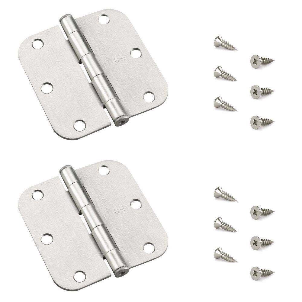 3-1/2 in. x 3-1/2 in. Brushed Nickel Full Mortise Butt Hinge with Removable Pin (2-Pack) price history on PriceWatchPro