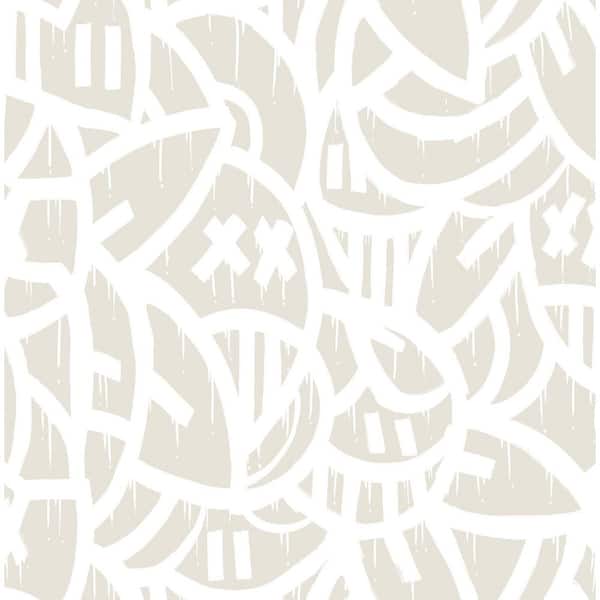 ARM OF CASSO Beige Bold Arrangements Peel and Stick Wallpaper Sample