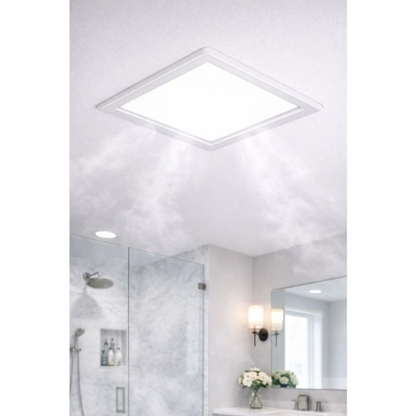11.8 in. LED Semi-Flush Mount Bathroom Exhaust Fan 1.0 Sone 120 CFM Quiet Ventilation for 10 x 10 Ceiling