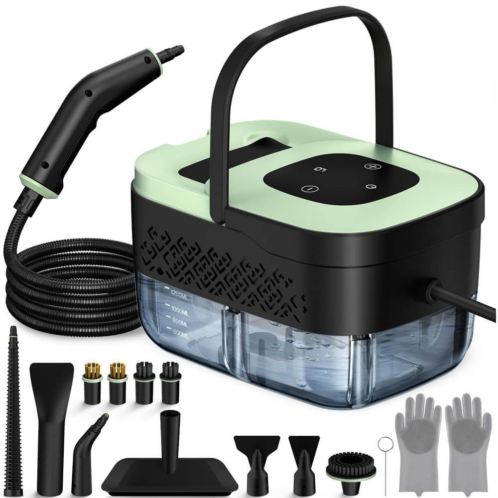 1500W Corded Steam Carpet Cleaner w 6 Adjustable Level, 15s Heat-Up for Hard Floors, Tile, Grout, Upholstery, Car, Green price history on PriceWatchPro