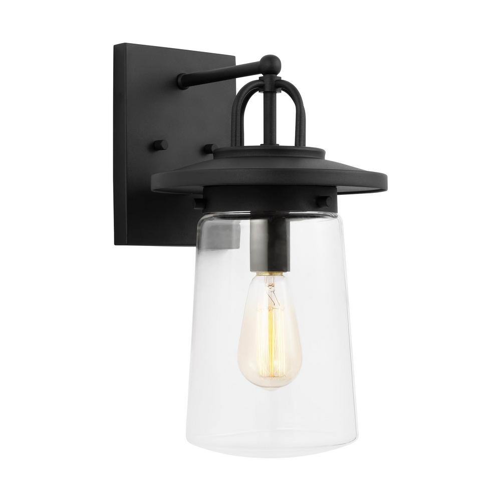 Tybee Black Bronze Outdoor Lantern with Clear Glass Shade