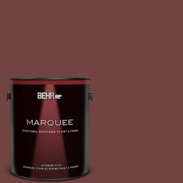 BEHR MARQUEE 1 gal. #ICC-82 Library Red Flat Exterior Paint & Primer