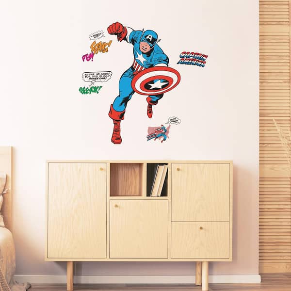RoomMates RMK5051GM Marvel Classic Captain America Comic Giant Peel and Stick Wall Decal
