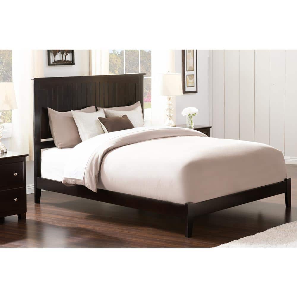 Nantucket Espresso Queen Wood Frame Upholstered Bed with Drawer
