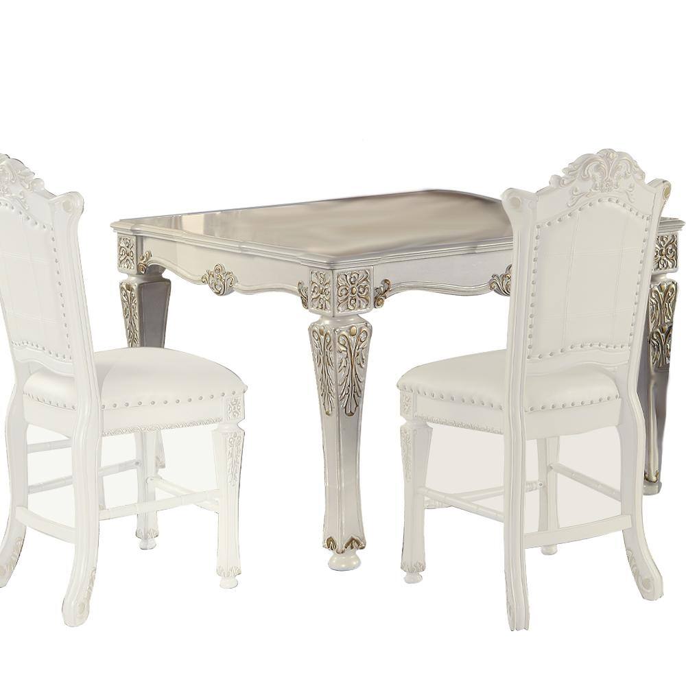 Dresden Bone White 55" Square Counter Height Dining Table
