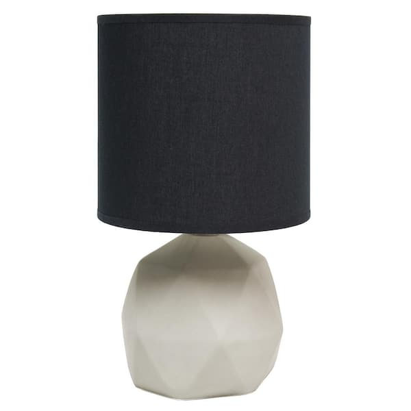 Gray Geometric Concrete Lamp With, Dove Gray Table Lamp