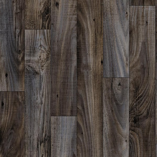 TrafficMaster Take Home Sample - Smokehouse Oak Grey Vinyl Sheet - 6 in. x 9 in.