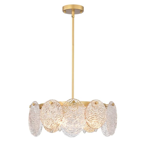 Daim 18 in. 4-Light Indoor Matte Gold Finish Chandelier with Light Kit