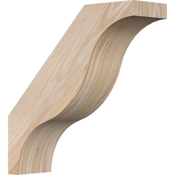 Ekena Millwork 3 1/2"W x 12"D x 12"H Funston Smooth Knee Brace, Douglas Fir