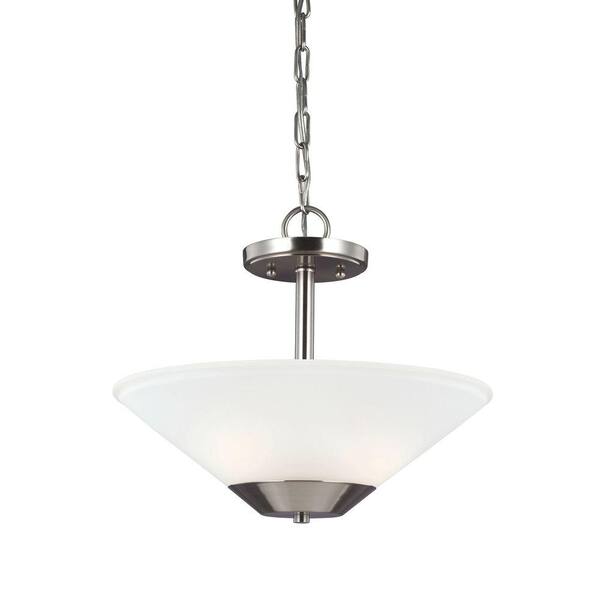 Generation Lighting Ashburne 2-Light Brushed Nickel Semi Flush Mount