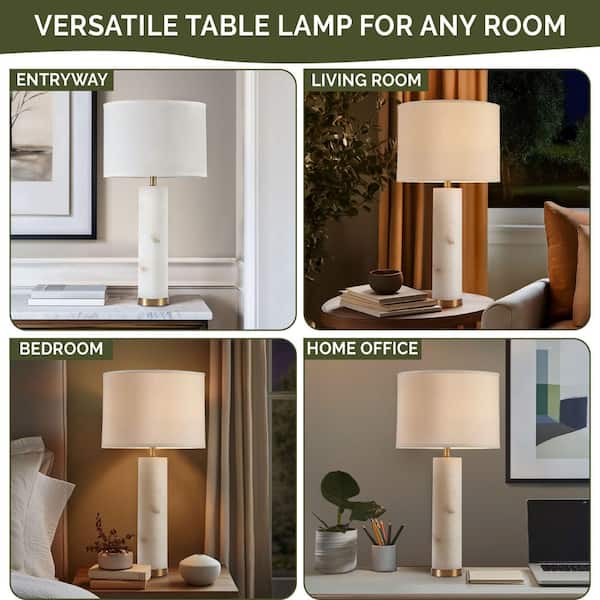 INK+IVY Prague 30 in. White/Gold Transitional Table Lamp MP153