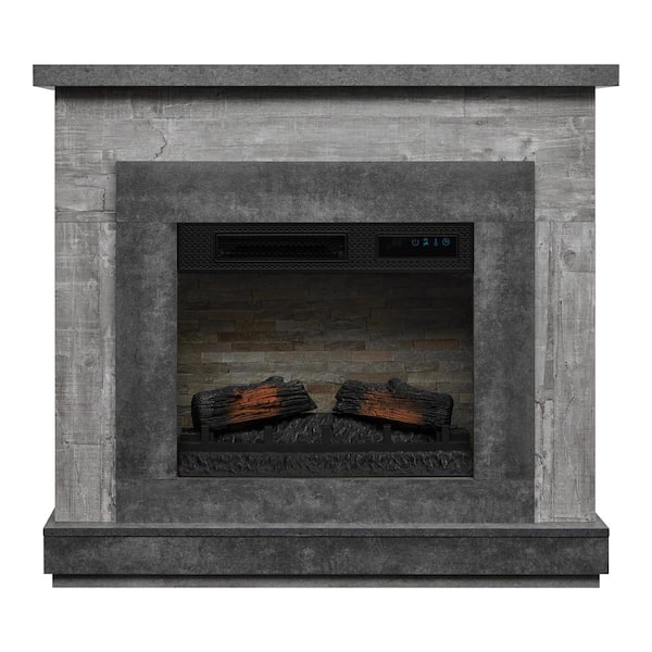 Wildercliff 45 in. W Electric Fireplace Wall Mantel in Driftwood