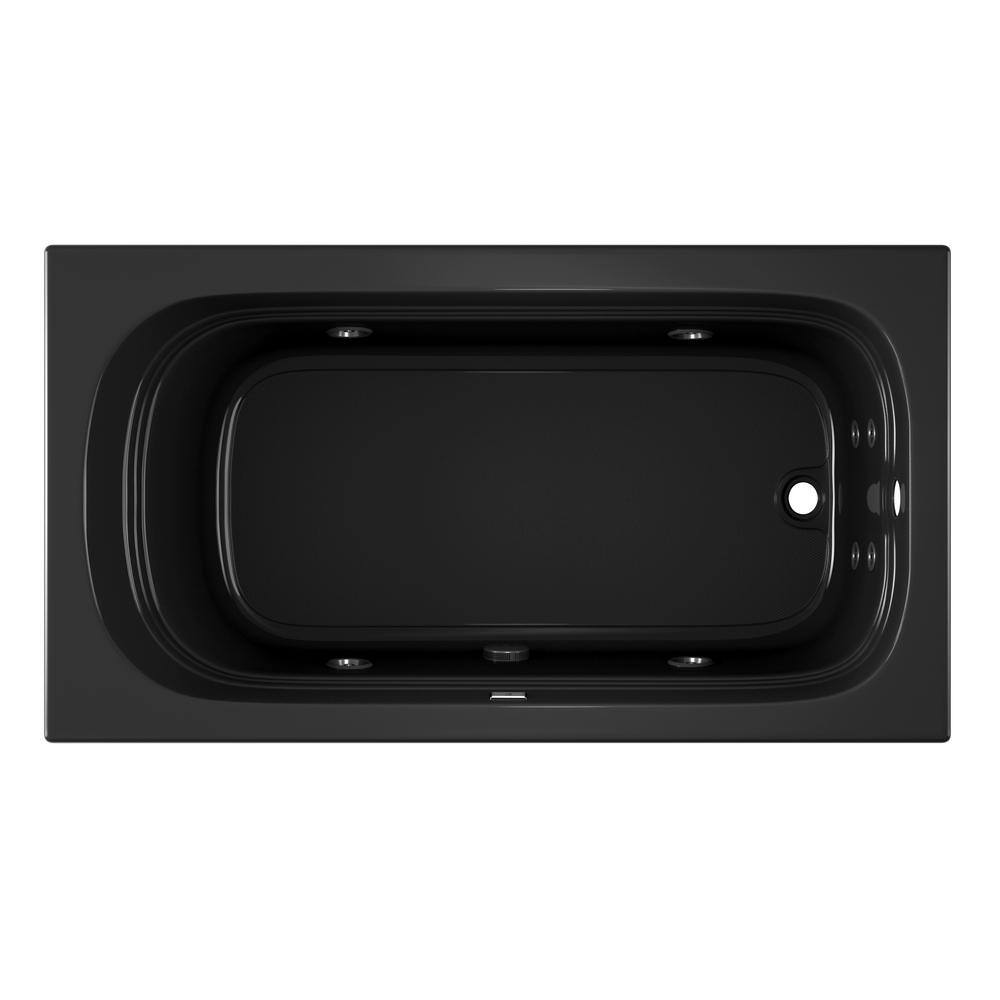 JACUZZI LUXURA 66 in. Rectangular Drop-in Whirlpool Bathtub in Black ...