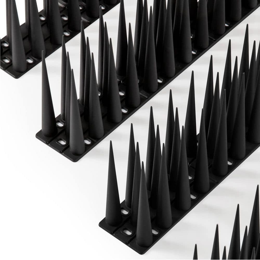 4 in. 8 ft. 2 in. Outdoor Bird Spikes Fence Deterrent for Cat Pigeon Raccoon Woodpecker Black Prevents Mess price history on PriceWatchPro