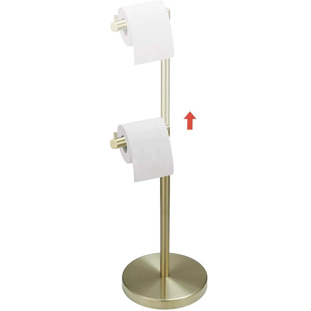 Brushed Gold Freestanding Stainless Steel Toilet Paper Holder