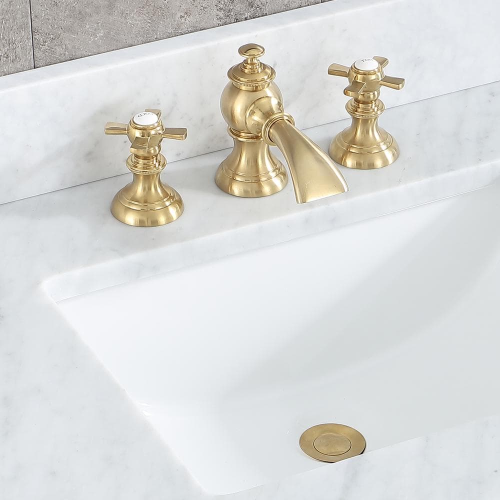 Elegant Vintage Brass 8'' Widespread Bathroom Faucet