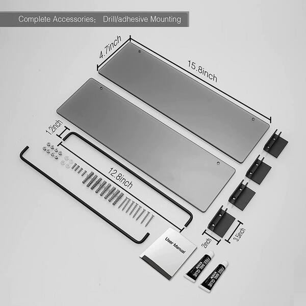 cadeninc 12.8 in. W x 4.7 in. D x 3.5 in. H Gray Bathroom Wall