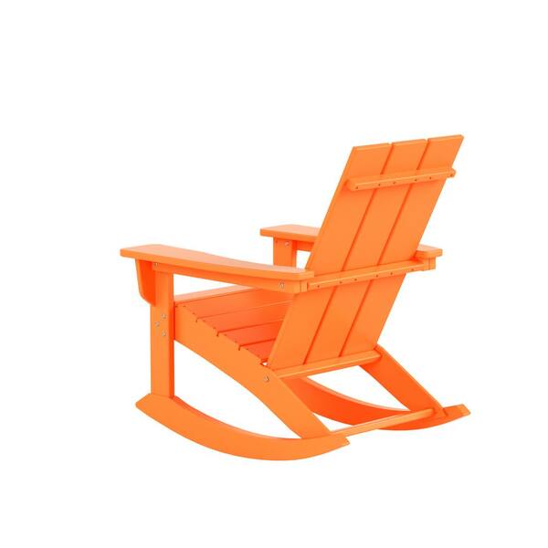 WESTIN OUTDOOR Shoreside Orange HDPE Plastic Modern Rocking Poly