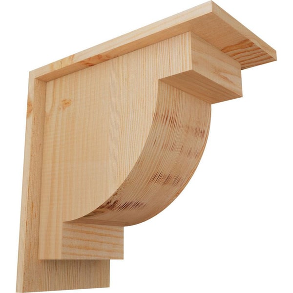 Ekena Millwork 7-1/2 in. x 14 in. x 14 in. Douglas Fir Alpine Smooth Corbel with Backplate