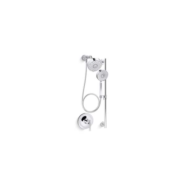 Purist Essentials 3-Spray Patterns 5.5 in. Dual Wall Mount Shower Heads with 1.75 GPM, in Polished Chrome