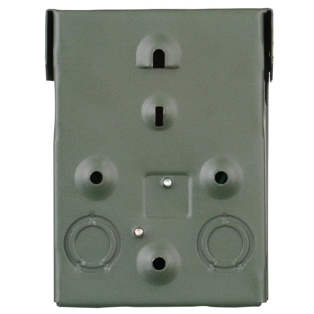 Green Metallic Outdoor Power Outlet with Switch and GFCI