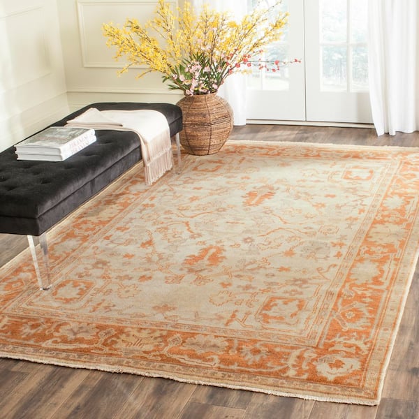 Oushak 4 ft. x 6 ft. Ivory/Rust Traditional Oriental Area Rug