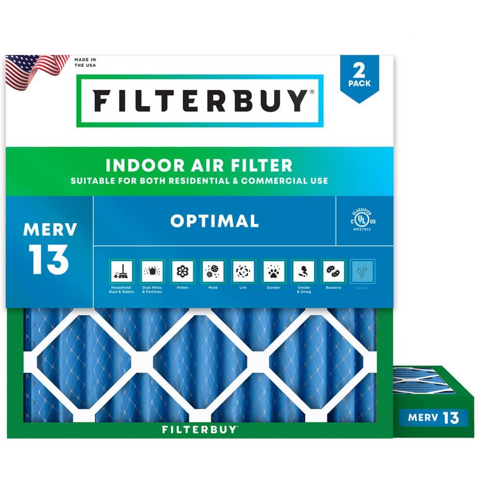 13.25 in. x 13.25 in. x 2 in. MERV 13 (FPR 10) Health Defense Pleated HVAC AC Furnace Air Filters Replacement (2-Pack) price history on PriceWatchPro