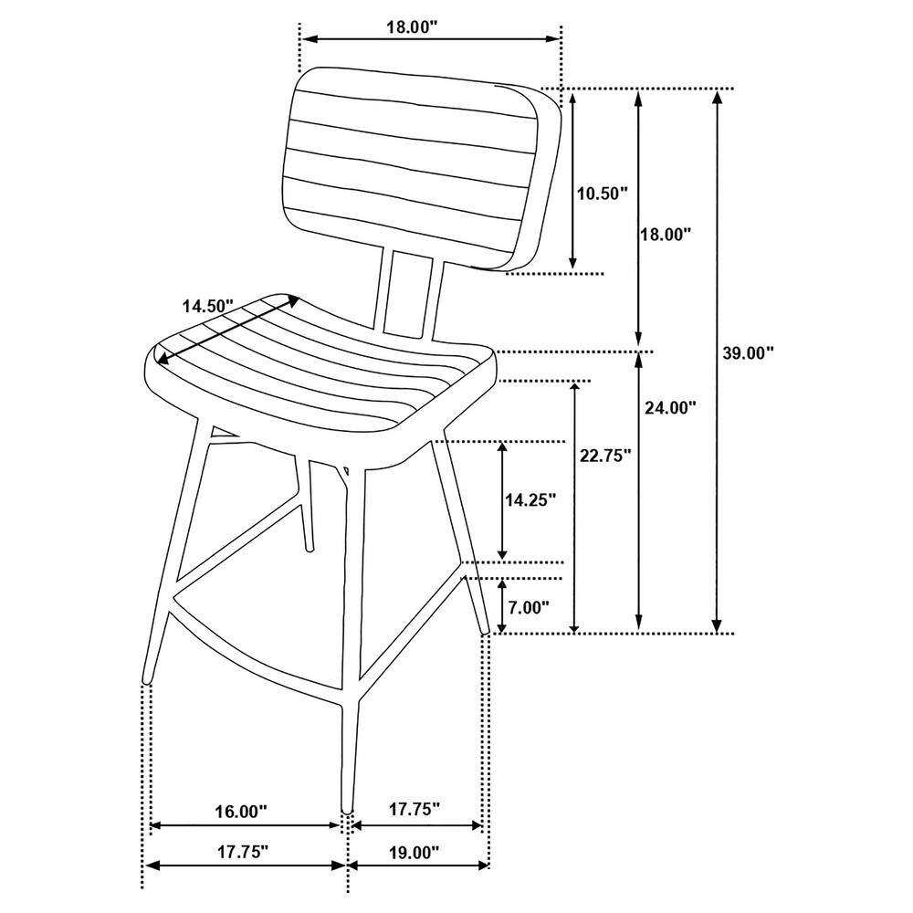Camel Leather and Black Iron Adjustable Counter Stool