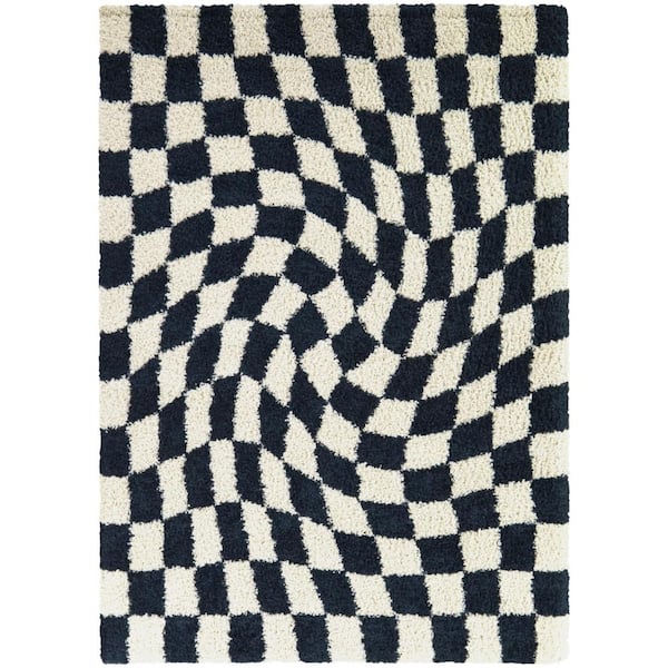 BALTA Luther Navy 8 ft. x 10 ft. Checkered Area Rug