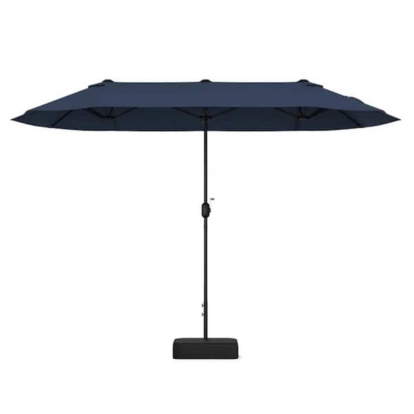 Cubilan 13 ft. Blue Steel Push-Up Patio Umbrella in Blue