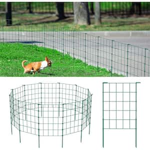 20 ft. Green Garden Fence Decorative Fencing Rustproof Metal Wire Panel Border