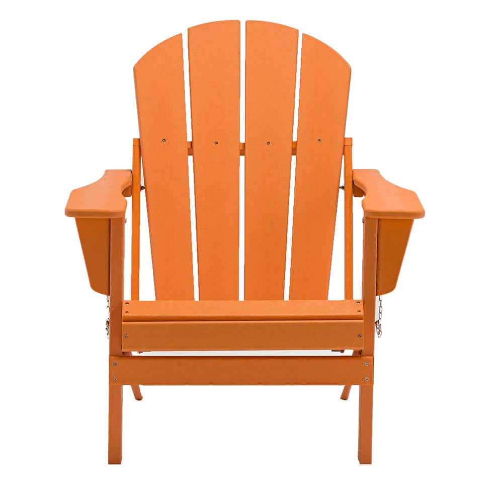 Serga Orange Plastic Folding Outdoor Adirondack Chair