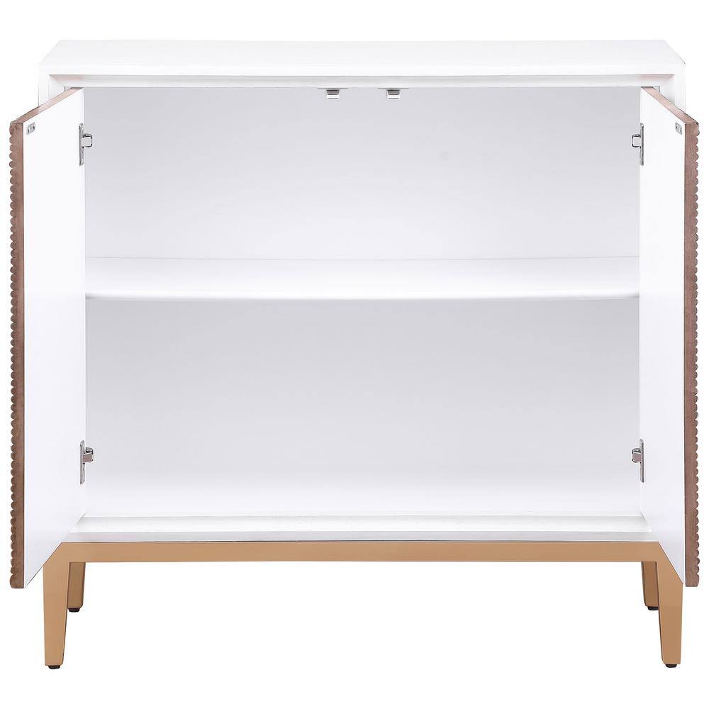 Gretchen 36" White and Brown MDF Coastal Accent Cabinet