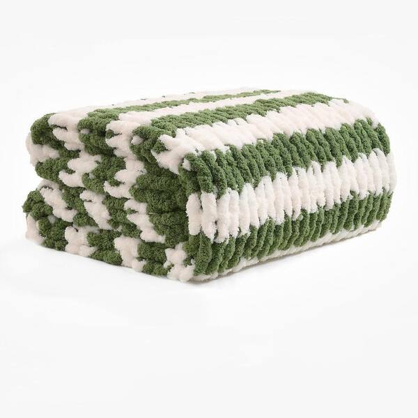 Luxurious Chenille Chunky Knit Throw Blanket 50"x60"