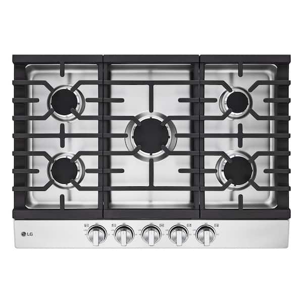 LG 30 in. Gas Cooktop in Stainless Steel with 5 Burners with EasyClean
