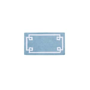 Ethan 24 in. x 40 in. Blue Tufted Cotton Rectangle Bath Rug