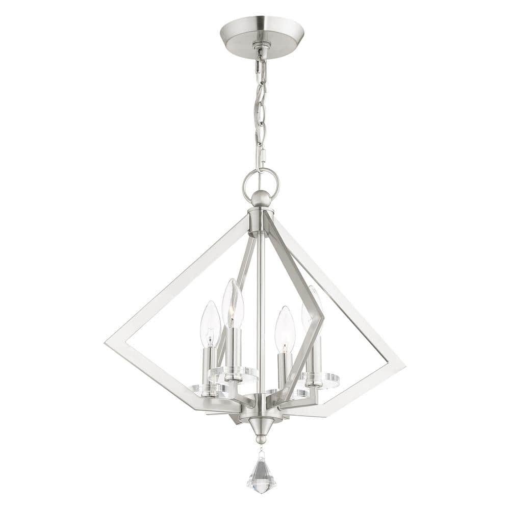 Diamond 4-Light Brushed Nickel Chandelier