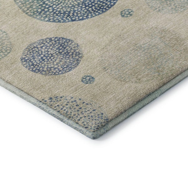 Mayfield Premium Machine Washable Abstract AMF1897 Ivory 9 ft. x 12 ft. Area Rug