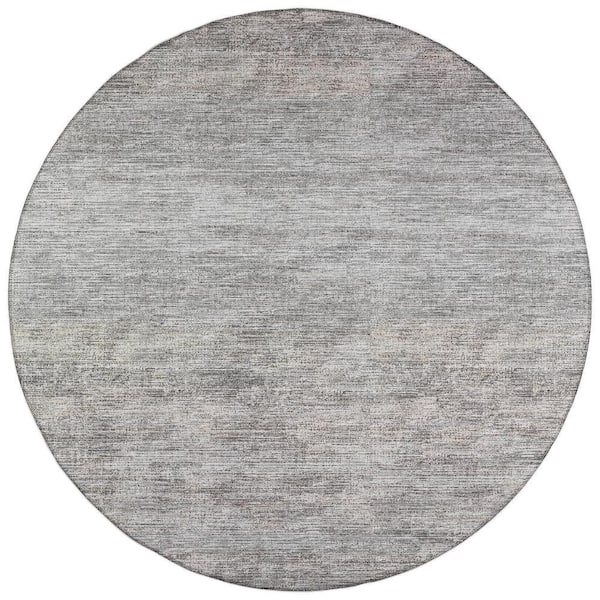 Marston Grey 8 ft. x 8 ft. Geometric Indoor/Outdoor Area Rug