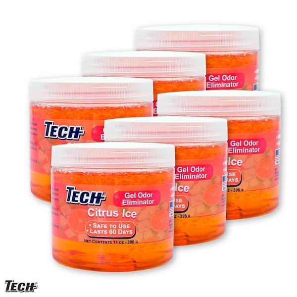 14 oz. Citrus Ice Gel Odor Eliminator for Removing Odors in the Home, Great for Bathrooms (6-Pack)