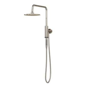 1-spray 8 in. Dual Shower Head and Handheld Shower Head with Low Flow in Brushed-Nickel