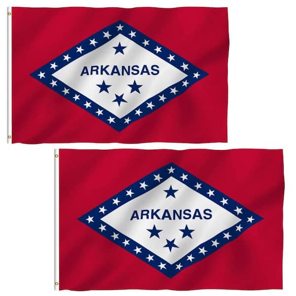 Fly Breeze 3 ft. x 5 ft. Polyester Flag Arkansas State Flags-Arkansas AR State Flags (2-Pack)