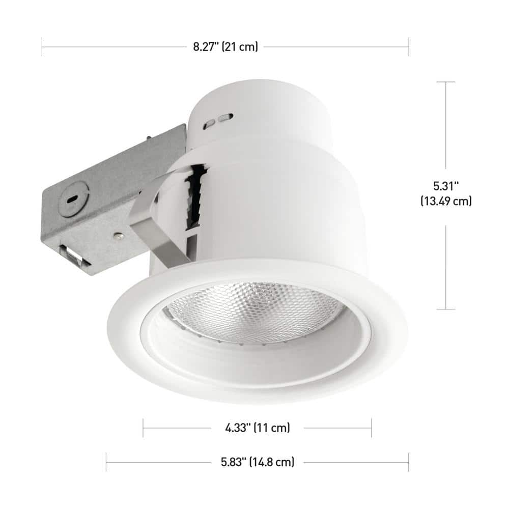 5-Inch White Aluminum Indoor/Outdoor Recessed Lighting Kit