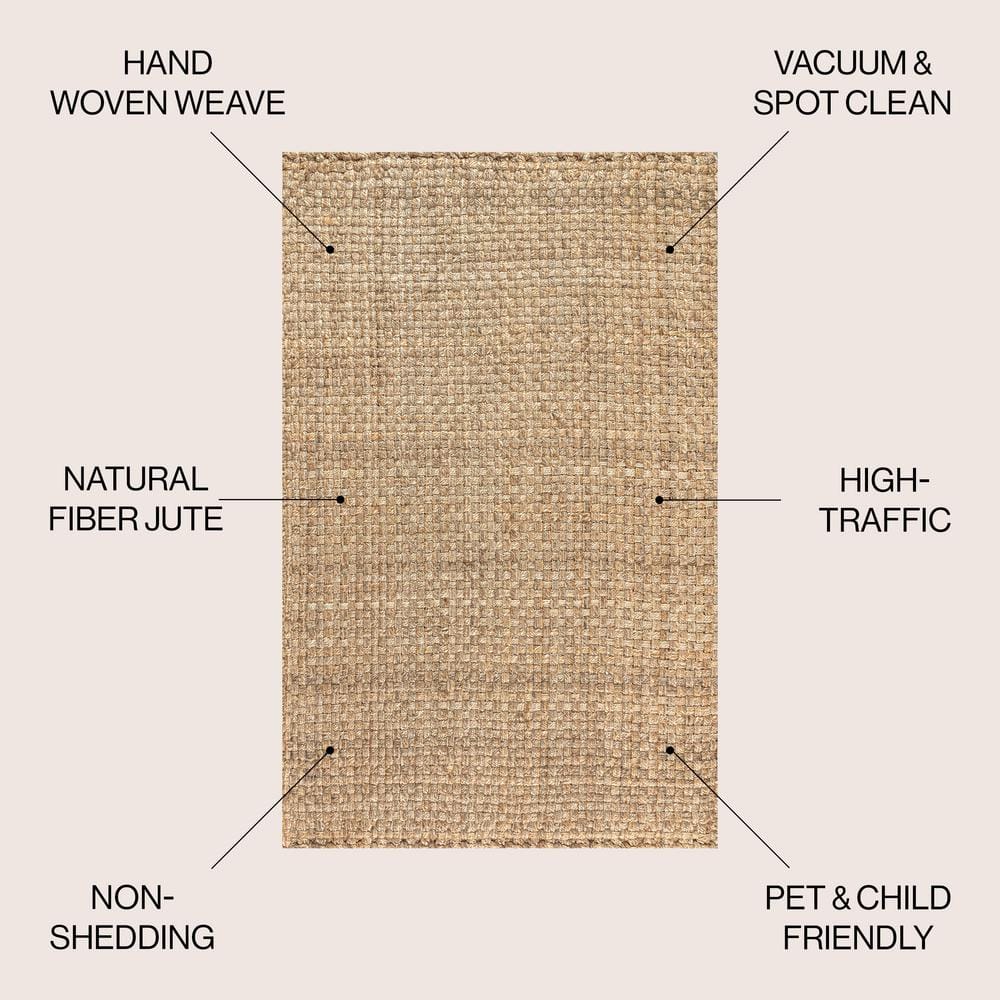 Estera Ivory Chunky Handwoven Jute 5' x 8' Area Rug