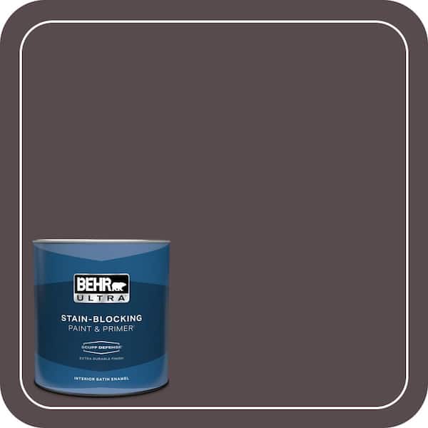 BEHR ULTRA 1 qt. #N100-7 Aubergine Extra Durable Satin Enamel Interior Paint & Primer