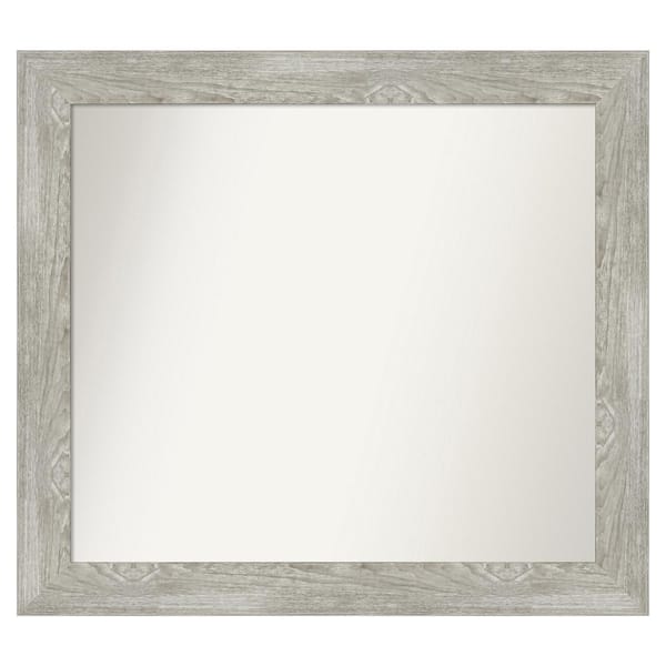 Amanti Art Dove Greywash 38 in. x 34 in. Custom Non-Beveled Distressed Recyled Polystyrene Bathroom Vanity Wall Mirror