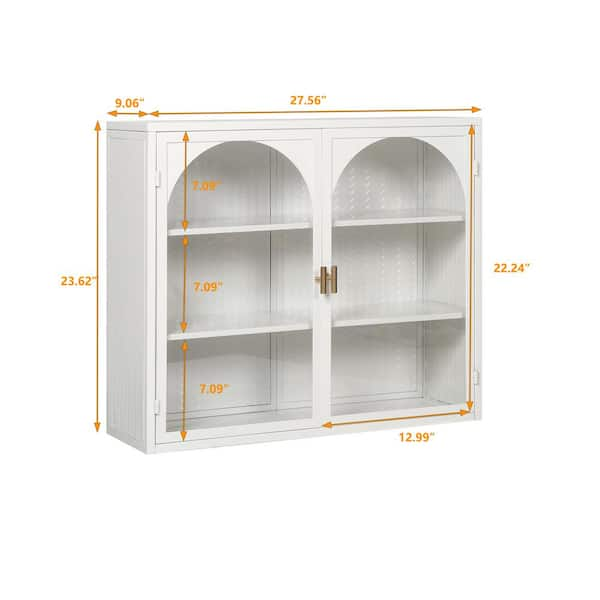 Wall Cabinet With One Glass Door with clear glass insert, 2 shelves.No  mullion 18W x 12D x 30H