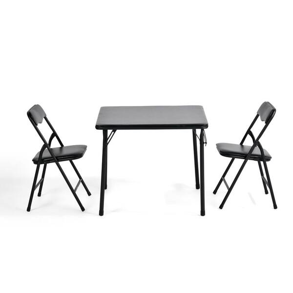 Card Table Black Table And Chairs Walmart Homy Casa TAGE 3-Piece