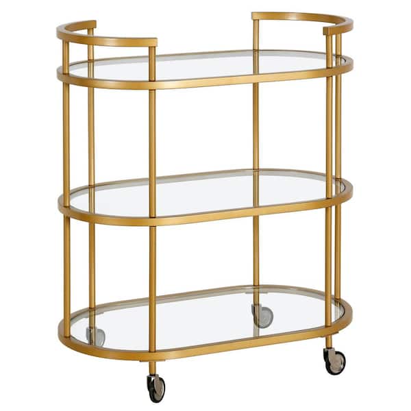 Leif Brass Round Bar Cart